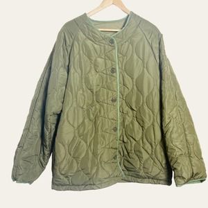 Vintage Green Quilted Plus Size Jacket Size 2XL
